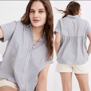 Madewell Lakeline Button-Up Shirt in Stripe-Play in Medium